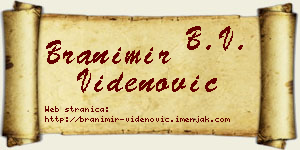 Branimir Videnović vizit kartica